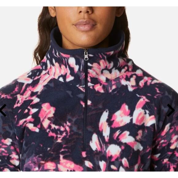Columbia Glacial IV Print Half Zip Dark Nocturnal Florescence Pullover Fleece M - Picture 4 of 10